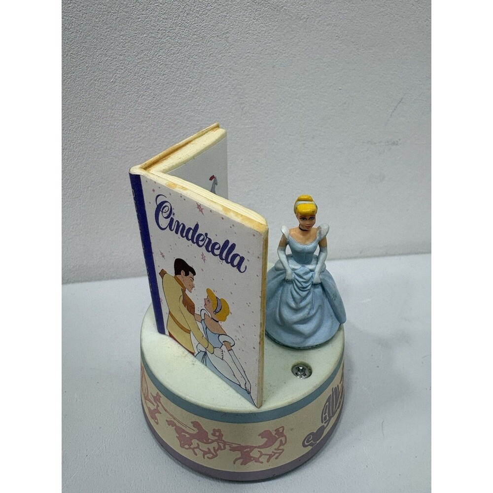 Schmid Disney Cinderella Story Book Music Box "So This is Love" Hand Painted